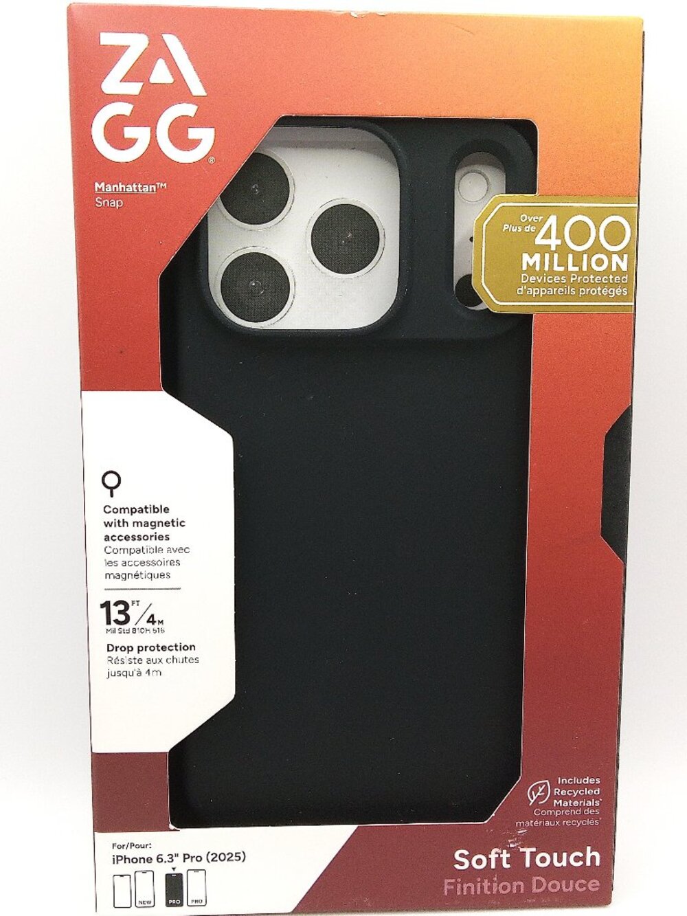 ZAGG Manhattan Snap iPhone 17 Pro Case – MagSafe • Soft‑Touch Black • NEW